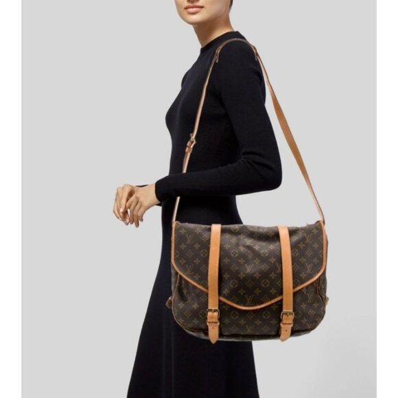 🔥EXTRA LARGE🔥 Authentic Louis Vuitton Saumur 43 Crossbody Shoulder Bag Boho - Picture 4 of 15
